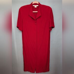 Vintage Red Genuine Silk Maxi David Warren Dress